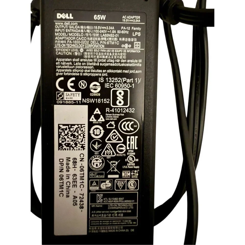 Dell Model LA65NS2-01 Laptop Adapter/Charger 65W